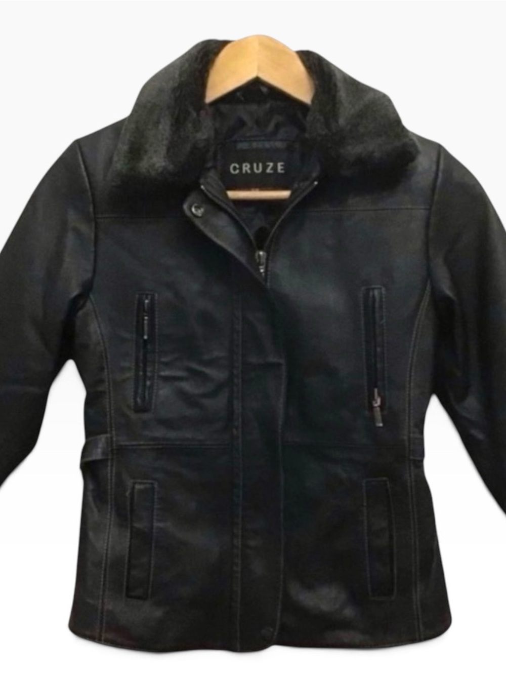 Genuine Girl Leather jacket Cruze girl brown small motorcycle bikercore